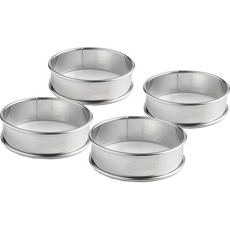 Patisse Set de aros para tartas inox 8 cm plateado