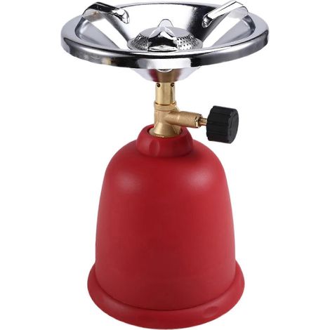 Réchaud de camping extérieur avec cartouche de gaz 190 g, brûleur à gaz propane réglable, idéal pour la pêche, la randonnée et les pique-niques. (1/5)