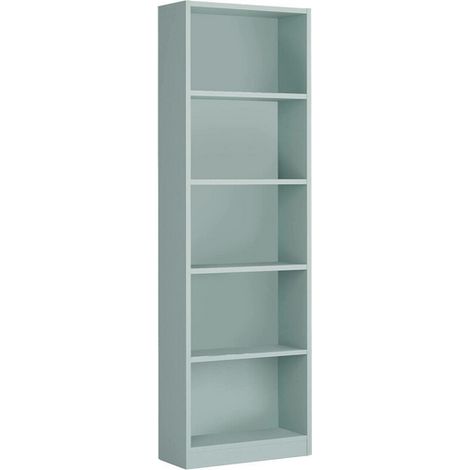 Loungitude – Bibliothèque linéaire 5 étagères – Structure en aggloméré mélaminé – Dimensions 52 x 25 x 180 cm – Charge maximale 50 kg (1/10)