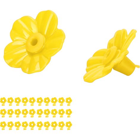 Lot de 30 pièces rechargeables de fleurs pour nourrisseur à colibris, pétales multicolores remplaçables, jaune assorti avec centre. (1/5)