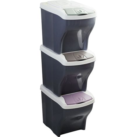 Pattumiera Raccolta Differenziata Set H Bama Poker 20 lt 28 x 40 x 31 cm (1/5)