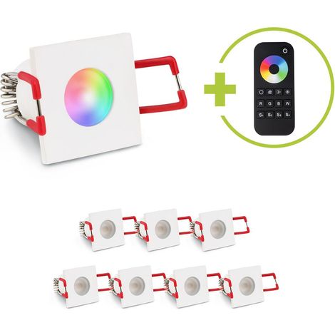 Einbaustrahler Mini Livorno eckig 3W RGBW IP65 - Farbe: weiß - Anzahl: 8x