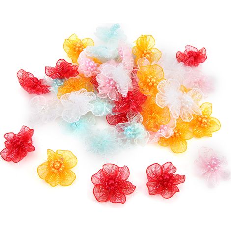 50 pièces fleurs artificielles colorées DIY décoration artisanale pour maison, mariage, fête, voiture (1/5)