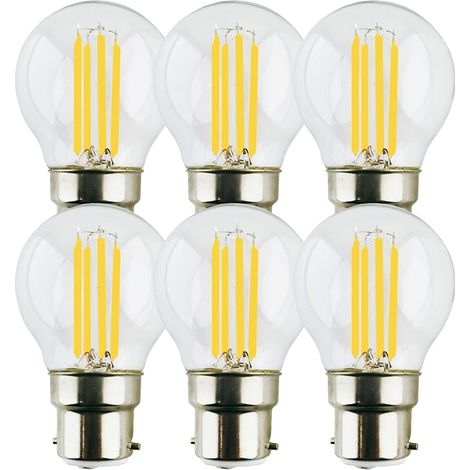 6W Ampoule LED Filament à G45 B22, 2700K Blanc Chaud, 806Lm, Ampoule Vintage, Non-Dimmable, Lot de 6