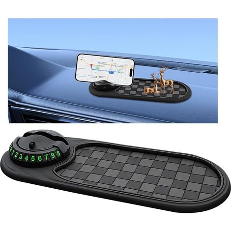 Multifunktionale Antirutschmatte fürs Auto – 3-in-1 drehbare Antirutschmatte für das Armaturenbrett, mit Handyhalterung und temporärer Parkfunktion (1/4)