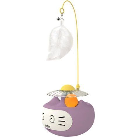 Jouet à rouler pour chat et bâtonnet à taquiner – Jouet interactif pour chat et accessoire pour animaux de compagnie – VioletViolet (1/5)