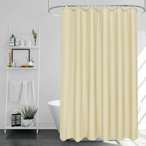 Beige Duschvorhänge, schimmelresistent, waschbar, schnelltrocknend (1/4)