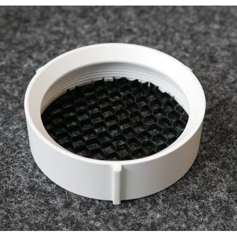 Collerette blanche nid d'abeille noir Ø 47mm à visser (à l'unité) pour projecteur Rafale 8W blanc TRAJECTOIRE