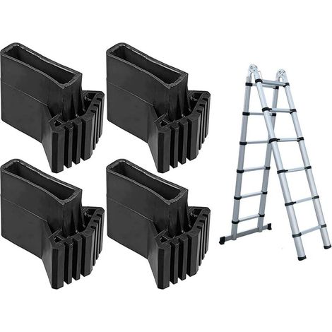 Lot de 4 pieds de sécurité pour échelle Housse de protection en PVC Antidérapants pour sols en bois et carrelage Compatible échelles télescopiques (1/5)