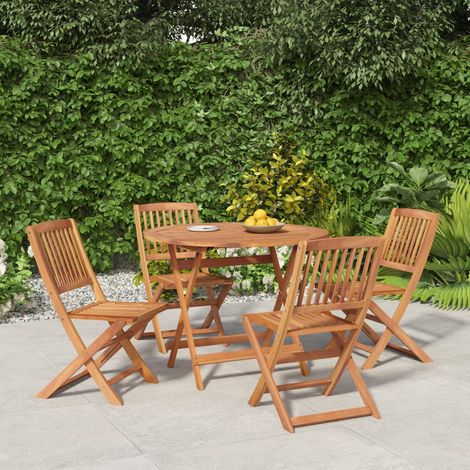 Set da Pranzo per Giardino 5 pz in Legno Massello di Acacia vidaXL