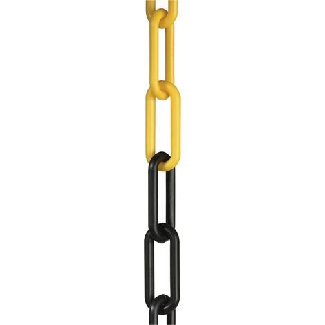 Absperrkette Kunststoff gelb/schwarz 6 mm Länge 25 m