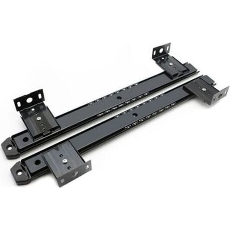 Lntyq – Coulisse à roulement à billes pour tiroir clavier – Réglable 35 à 575 mm – Acier zingué noir – Kit de 2 unités pour bureau (1/4)