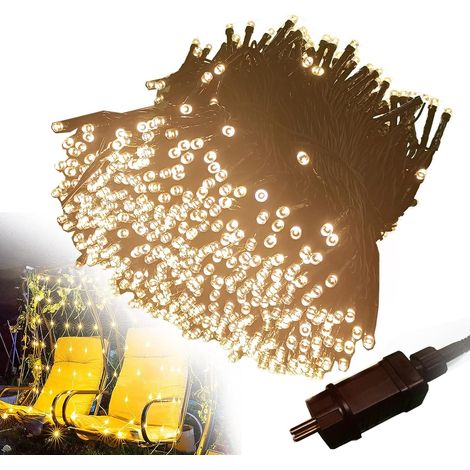 Guirlande Lumineuse LED Extérieur 6 x 4m Filet Lumineux LED 8 modes blanc chaud LED avec prise pour Noël, Halloween, Jardin, Mariage Intérieur Décoration, IP44 Etanche