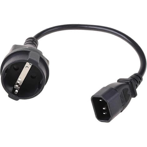 Câble adaptateur d'alimentation UPS PDU IEC 320 C14, adaptateur court IEC320 C14 mâle vers prise femelle européenne (1/5)