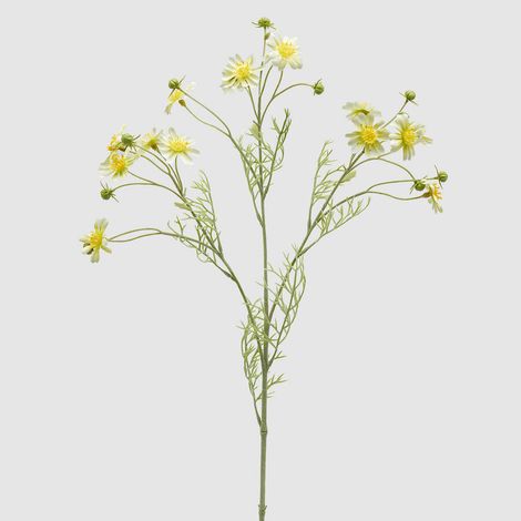 EDG Enzo De Gasperi Camomilla Ramo con Foglie H 70 Cm Pianta Artificiale Giallo