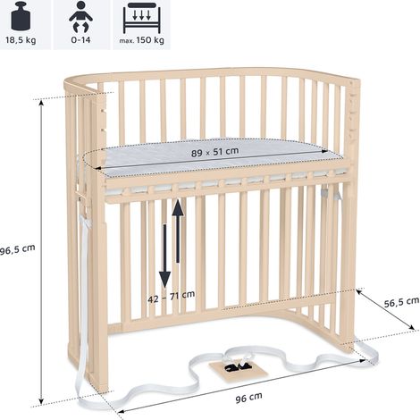 [GEBRAUCHT] B-Ware Babybay Beistellbett Bett Säuglingsbett Beige Höhenverstellbar Verschlussgitter