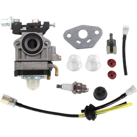 11mm Kit de  pour 22cc 26cc 33cc 34cc 36cc Moteur de Carburant de Remplacement Haie 2 Temps Trimmer Débroussailleuse avec bougie d'allumage Filtre à carburant