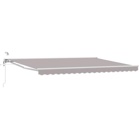 Electric Retractable Awning Light Grey and White 4 x 3 m vidaXL (1/5)