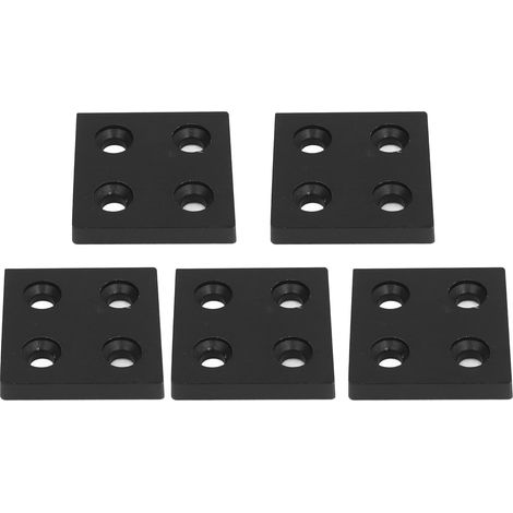 5 Stück Aluminium-Profil-Endkappen, Abdeckplatten aus Metalllegierung 4040 für lineare bewegliche Teile, Doppelnuten, Schwarz (1/5)