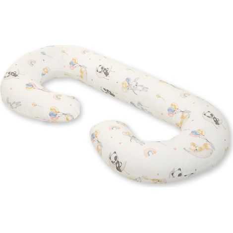 Oreiller de grossesse type C pour femmes enceintes, pour dormir et allaiter + taie d'oreiller amovible - motif ballons (1/4)