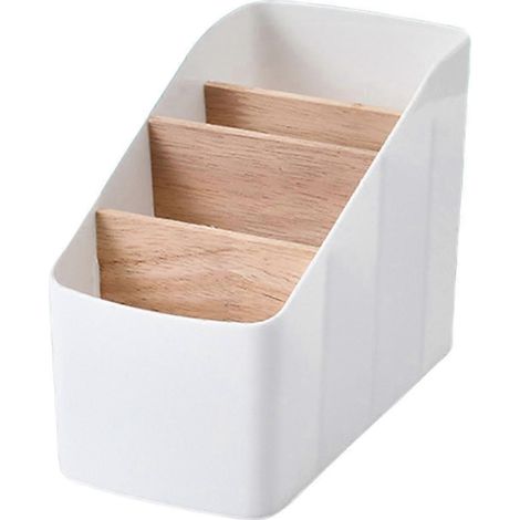 Support de télécommande, organisateur de maquillage de bureau pour télécommandes, accessoires de chevet-Trapezoidal White (1/5)
