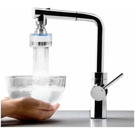 Küchenarmatur-Wasserfilter, Wassersparfilter, Antikalk, Spritzschutz, 360° drehbar, universell einsetzbar (1/5)