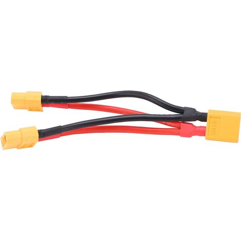 Adaptateur de Câble Parallèle pour Batterie RC, 9cm, Prise XT60, Répartiteur en Y Double Extension, 1 Prise vers 2 Prises, Fil de Silicone pour RC Lipo (1/5)