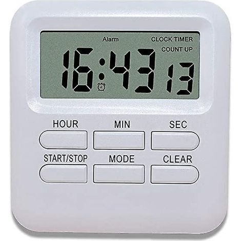 minuterie Numrique Avec Fonction D'horloge/rveil, Minuterie De Cuisine Digitale Dos Magntique, Kitchen Timer Chronomtre Compte  Rebours Gestion Du (1/5)