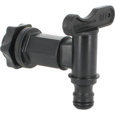 Lot de 5 Robinet de cuve récupération eau pluie – Fileté mâle 3/4'' – Raccord rapide Ø 15 mm type Gardena – Débit 103 ml/sec – Corps en PEHD (1/4)