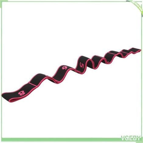 Sangle de yoga - FAFEICY - Sangle extensible - Coton‑polyester & latex - Multicolore imprimée - Double couche (1/5)