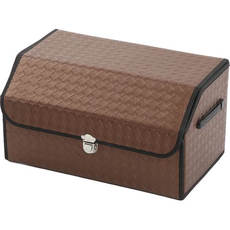 Rangee de Coffre Pliable en Cuir PU, Boîte de Rangement Auto pour Courses et Camping, Organisateur de Coffre Voiture Élégant (1/5)