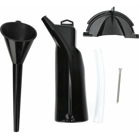 Kit d'entonnoir d'huile d'outil de changement d'huile d'entonnoir, Kit d'entonnoir de filtre à huile de moto, remplissage d'huile d'entonnoir sans goutte(Black) (1/5)