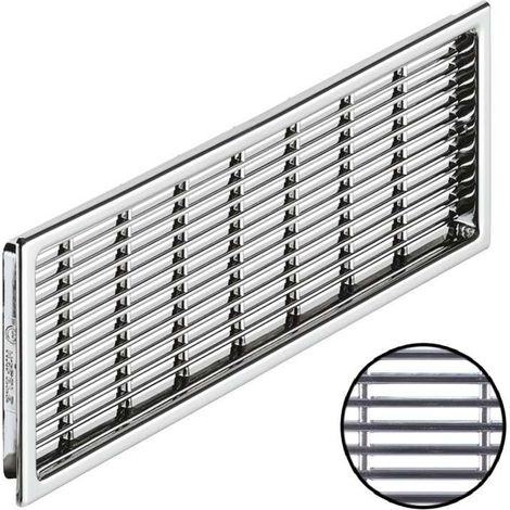 Cyclingcolors – Grille aération VMC rectangulaire 220 x 57mm – Plastique Delrin chromé – À encastrer – Passage d'air 34,5cm²