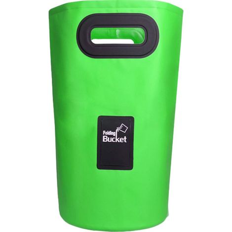 Faltbarer Eimer – 15 l – Waschbares Canvas-Außenmaterial – Wasserdichte PVC-Innenbeschichtung – Für Camping, Wandern, Angeln und Gartenarbeit – 1 Stück (1/5)