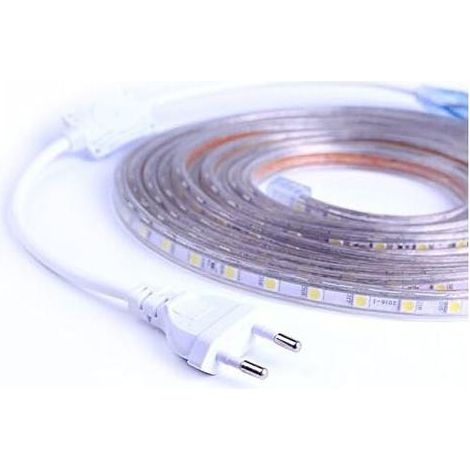 Ruban à LED, Bande LED 2M, Lumineux Bandeau Led 220v, 5050 IP65 Etanche Bande Strip Led, Blanc Chaud (2) (SKU Produit : 93627083 SKU Offre : 1101dd09) (1/3)