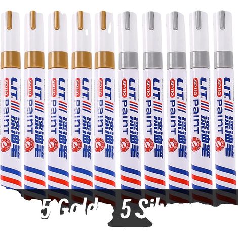 Marqueur de peinture permanent, étanche, usage multi-surface, 5or 5argent (1/2)