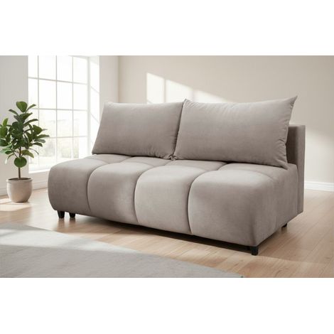 Sofa 3-Sitzer mit Schlaffunktion XENIO in Stoff Soft Braun