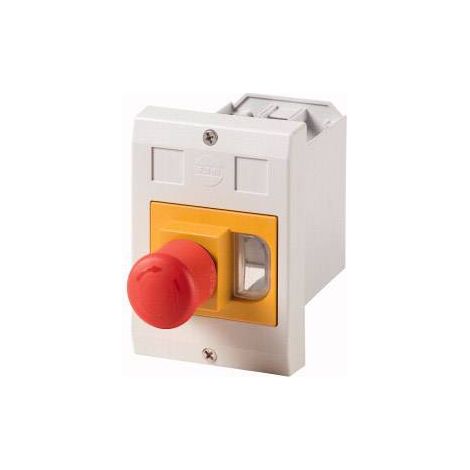 Eaton E-PKZ01-PVT 281636 montage encastré, avec arrêt d'urgence (L x l x H) 129 x 90 x 176 mm gris, rouge, jaune 1 pc(s