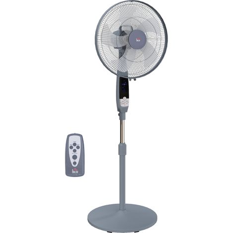 HOMCOM 40 cm Oscillation Cooling Fan with Remote Adjustable Height Grey
