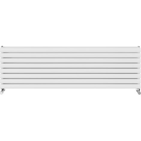 Warmehaus Horizontal Radiator Oval Double Panel White 472x1600mm (1/5)