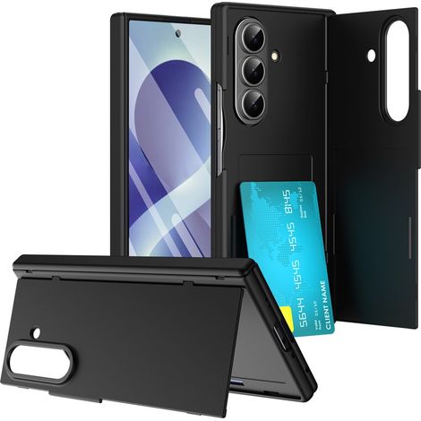 Funda para Samsung Galaxy Z Fold 8 Ultra, tarjetero tipo cartera, con soporte y cristal para la pantalla externa, color negro. (1/5)