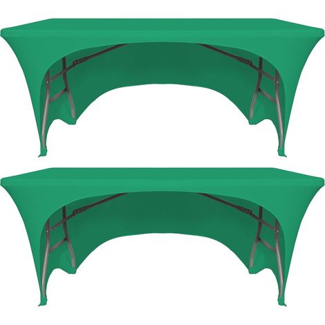 2 Pack 6ft Spandex Table Cover for Rectangular Tables with Open Back Elastic Washable Rectangular Tablecloth for Banquet Wedding (1/5)