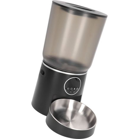 Distributeur automatique de croquettes pour chat 5L à minuterie intelligente et double alimentation, type bouton noir (1/5)