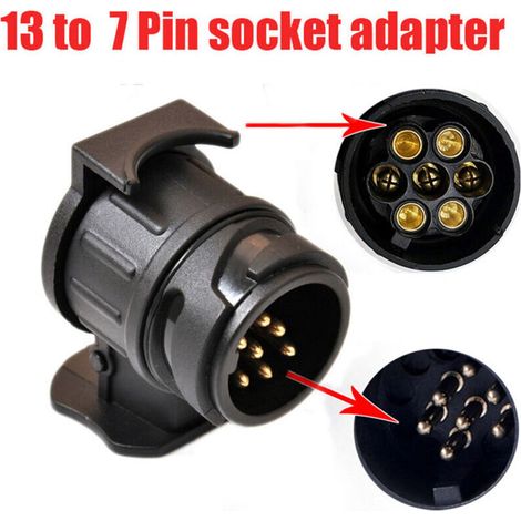 Adaptateur 13 Broches vers 7 Broches pour Remorque Prise 13 Broches pour Remorque de Voiture-Tracteur-Caravane-Porte-Vélo