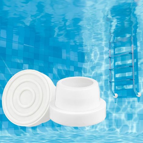 2 Pièces Tampons en Caoutchouc pour Piscine, Protections pour Échelles de Piscines, Bouchon en Caoutchouc de Rechange, Accessoires pour Échelles de Piscine, Blanc (1/5)