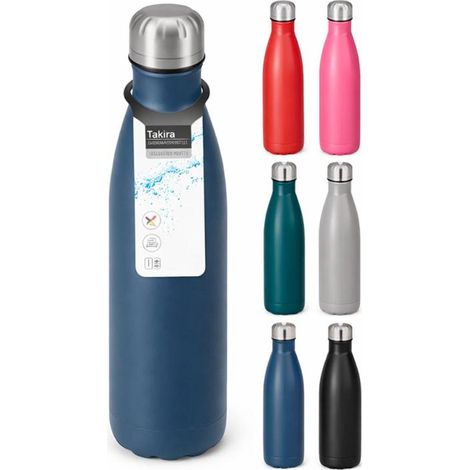 REDCLIFFS botella termica 500 ml colores surtidos , Botella térmica de 500 ml en acero inoxidable y colores surtidos, diseñada para transportar bebidas de forma cómoda y práctica d