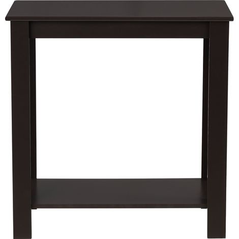 Table basse de salon d'appoint meuble de rangement stockage MDF 61,3 cm marron foncé (1/4)