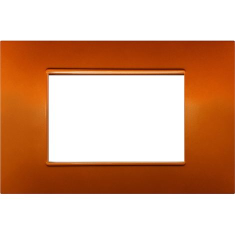 Placca 7 moduli arancio compatibile Vimar Plana