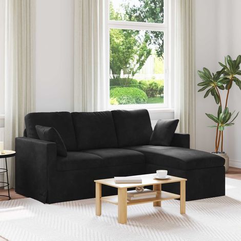 vidaXL Sofá Negro 178 x 134 x 80 cm Terciopelo (1/5)