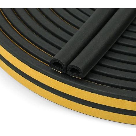 Nastro di Tenuta D-Profilo, Guarnizione Porta Guarnizione Finestra di Isolamento con una Forte Adesione, Isolare il Rumore, Anti-collisione e Anti-meteo, 9mm x 6mm (Bianco 6M) (1/5)